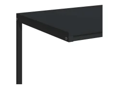 vidaxl Mesa de apoio c/ rodas 55x35x70 cm derivados de madeira preta^ Mesa De Apoio