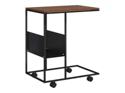 Mesa De Apoio|vidaxl Mesa de apoio c/ rodas 55x36x63,5 cm derivados de madeira Preto