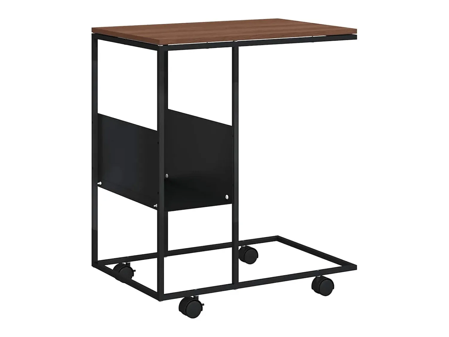 Mesa De Apoio|vidaxl Mesa de apoio c/ rodas 55x36x63,5 cm derivados de madeira Preto