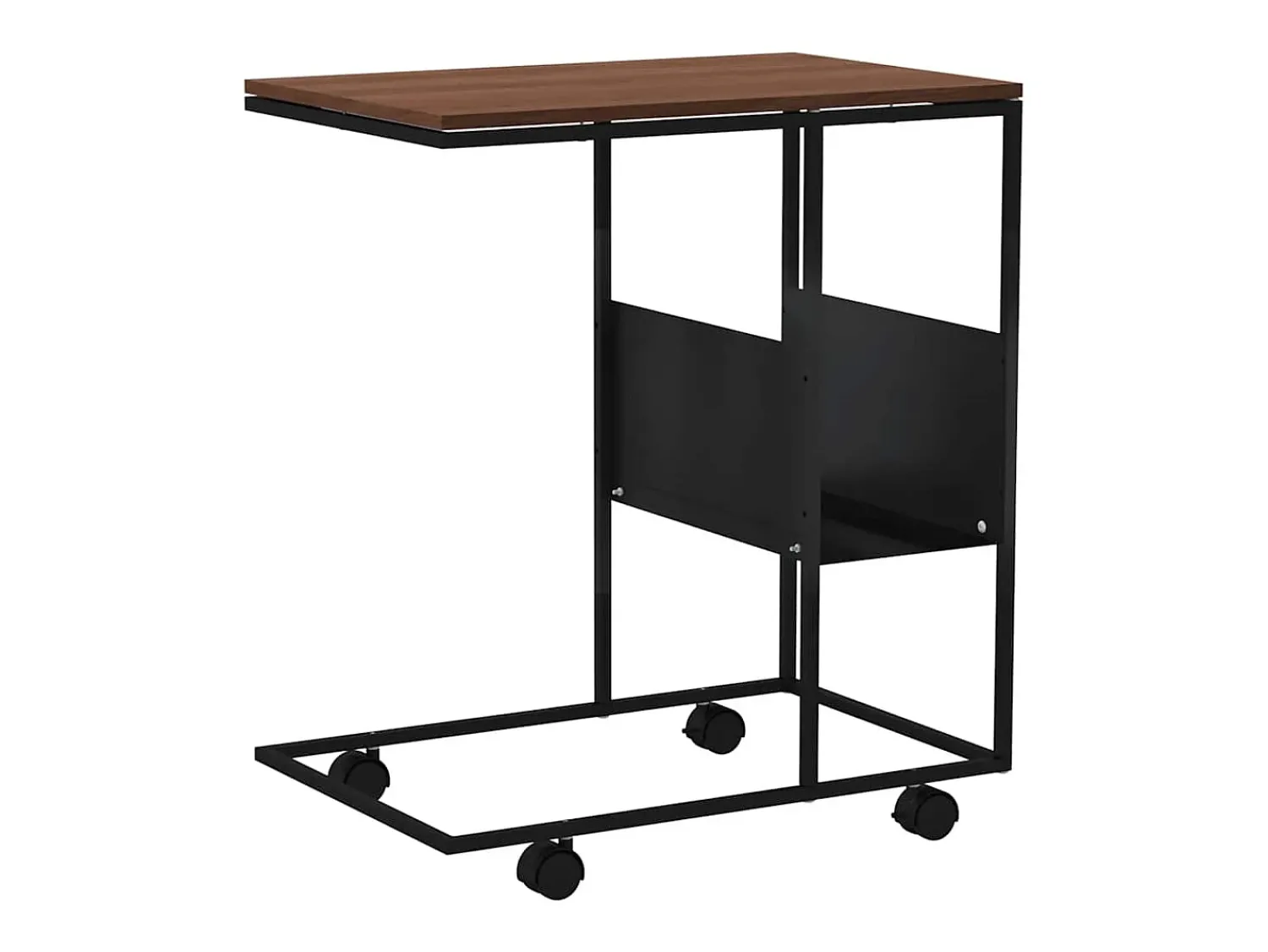 Mesa De Apoio|vidaxl Mesa de apoio c/ rodas 55x36x63,5 cm derivados de madeira Preto