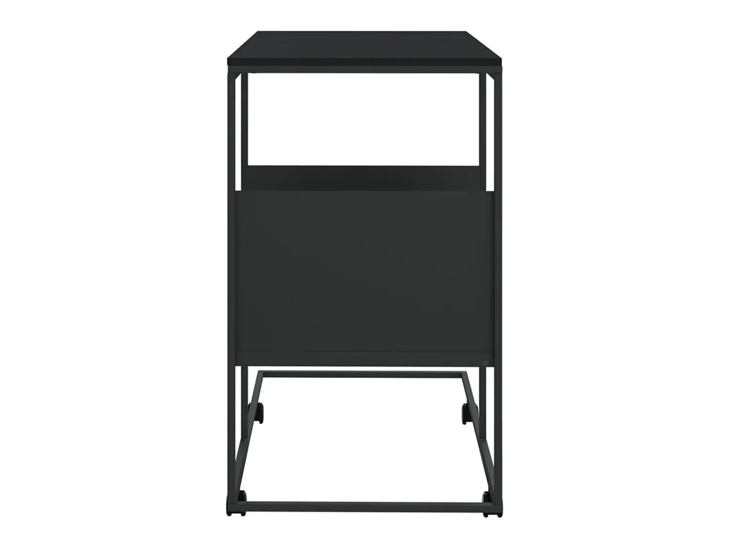 Outlet vidaxl Mesa de apoio c/ rodas 55x36x63,5 cm derivados de madeira Preto