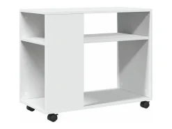 Mesa De Apoio*vidaxl Mesa de apoio c/ rodas 70x35x60 cm derivados de madeira Branco