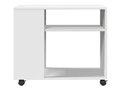 Mesa De Apoio*vidaxl Mesa de apoio c/ rodas 70x35x60 cm derivados de madeira Branco