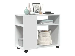 Mesa De Apoio*vidaxl Mesa de apoio c/ rodas 70x35x60 cm derivados de madeira Branco