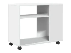 Mesa De Apoio*vidaxl Mesa de apoio c/ rodas 70x35x60 cm derivados de madeira Branco