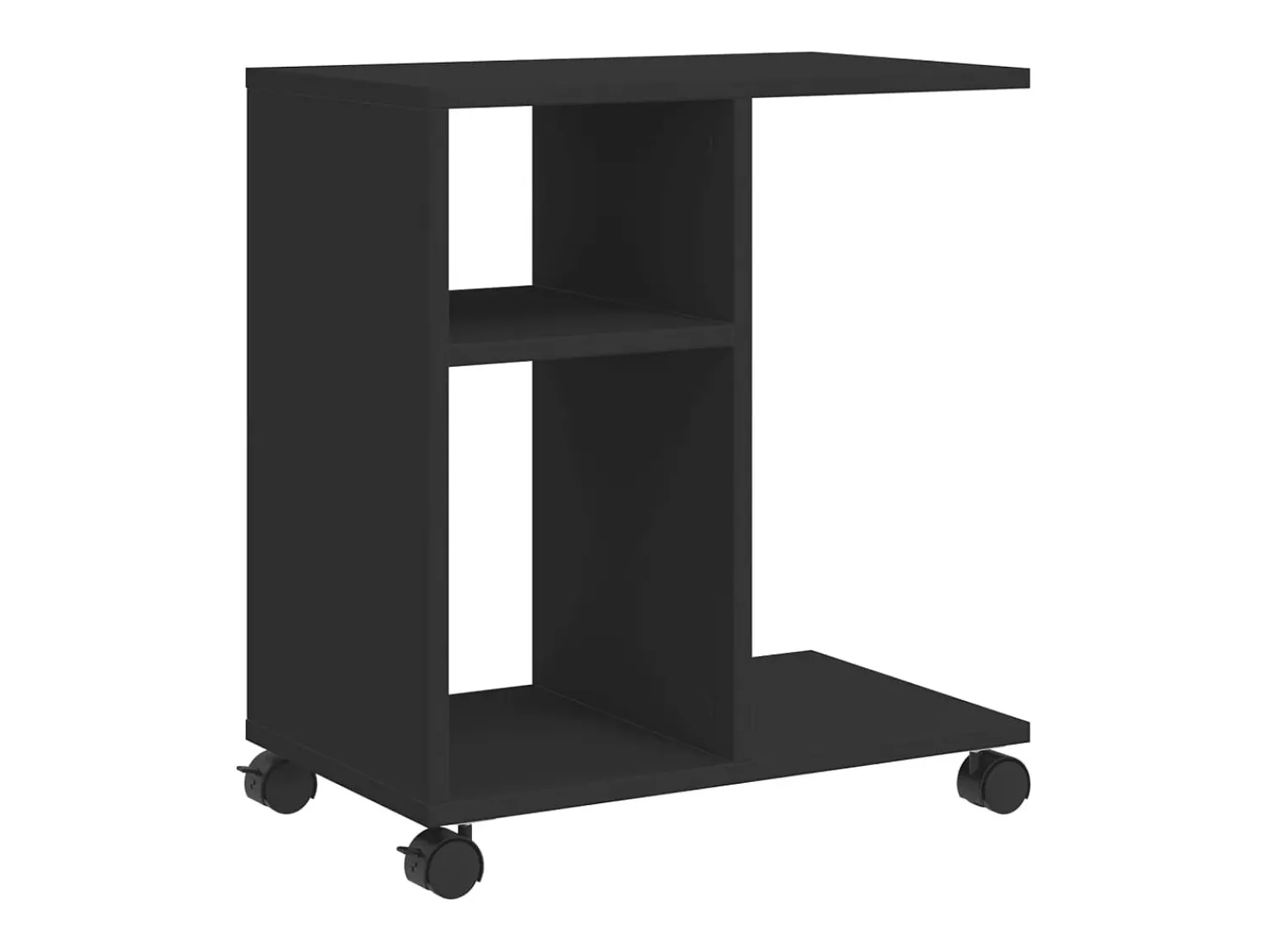 Mesa De Apoio* Mesa de apoio c/ rodas 50x30x55 cm derivados de madeira PT308490 Preto
