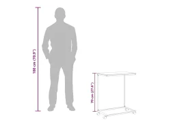 Mesa De Apoio*vidaxl Mesa de apoio c/ rodas 55x35x70 cm derivados de madeira branca Branco