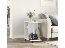 Sale Mesa de apoio c/ rodas 50x30x55 cm derivados de madeira PT735247 Branco