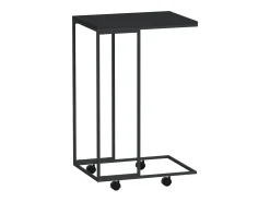 Mesa de apoio c/ rodas 40x30x63,5cm derivados de madeira preta PT394404^ Mesa De Apoio