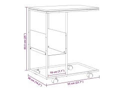Online vidaxl Mesa de apoio c/ rodas 55x36x63,5cm derivados de madeira Branco