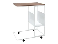Online vidaxl Mesa de apoio c/ rodas 55x36x63,5cm derivados de madeira Branco