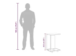 Mesa De Apoio*vidaxl Mesa de apoio c/ rodas 40x30x63,5cm derivados de madeira branca Branco