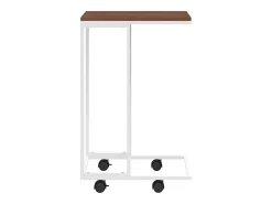 Mesa De Apoio*vidaxl Mesa de apoio c/ rodas 40x30x63,5cm derivados de madeira branca Branco