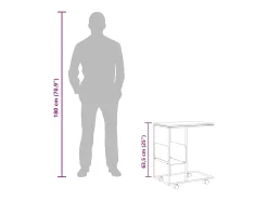Mesa De Apoio|vidaxl Mesa de apoio c/ rodas 55x36x63,5cm derivados de madeira Branco