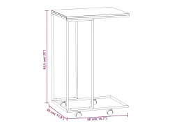 Mesa De Apoio*vidaxl Mesa de apoio c/ rodas 40x30x63,5cm derivados de madeira branca Branco