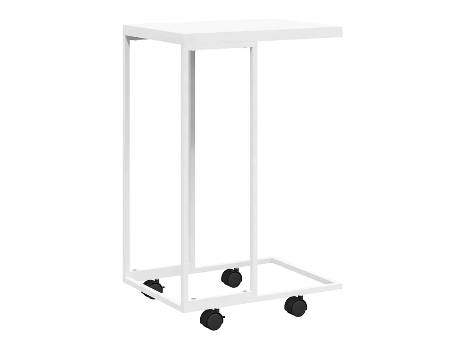 Mesa De Apoio*vidaxl Mesa de apoio c/ rodas 40x30x63,5cm derivados de madeira branca Branco