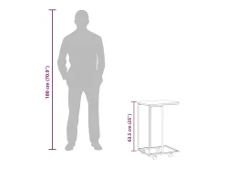 Mesa De Apoio*vidaxl Mesa de apoio c/ rodas 40x30x63,5cm derivados de madeira branca Branco