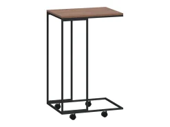Mesa De Apoio*vidaxl Mesa de apoio c/ rodas 40x30x63,5cm derivados de madeira preta Preto