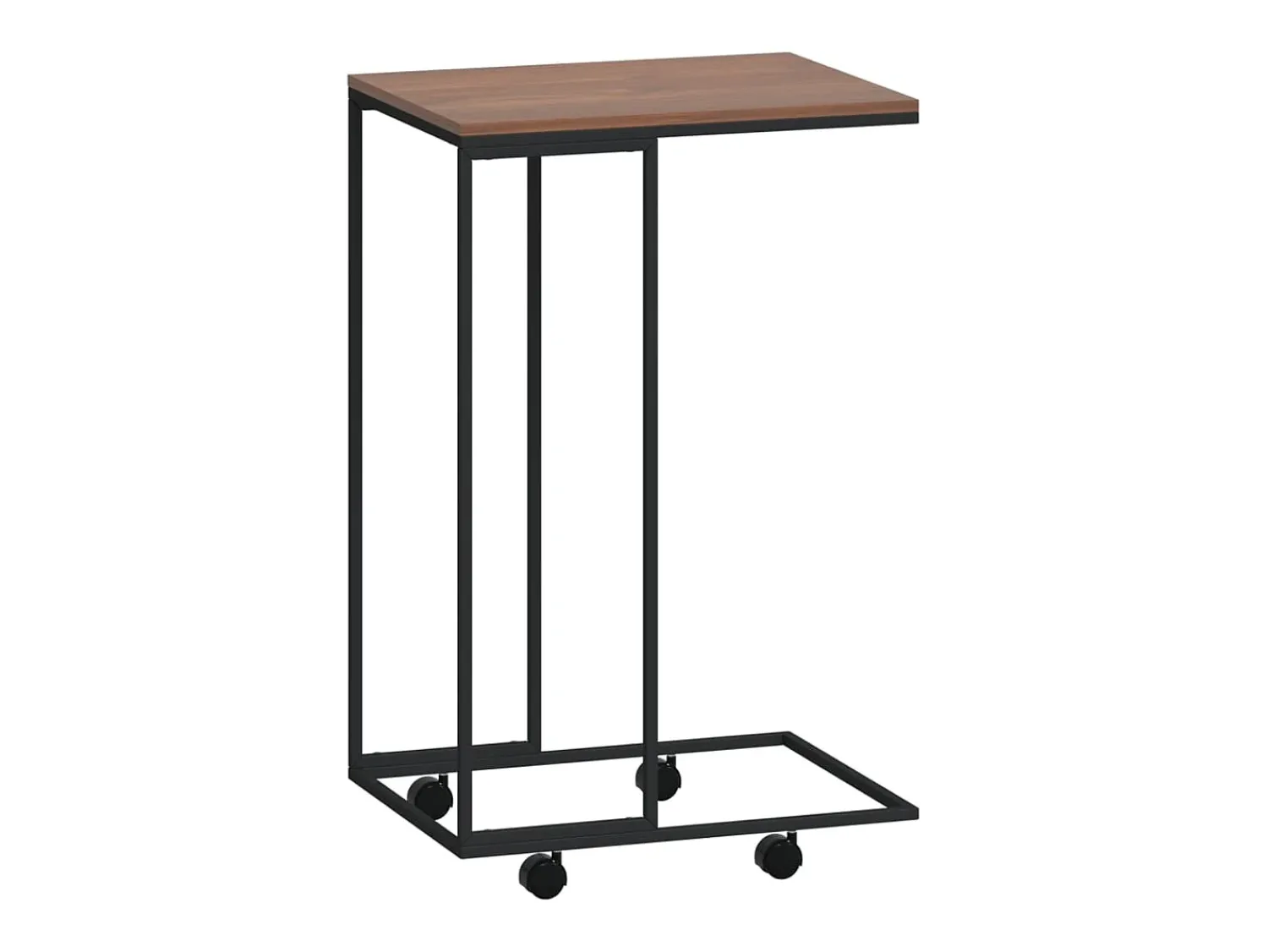 Mesa De Apoio*vidaxl Mesa de apoio c/ rodas 40x30x63,5cm derivados de madeira preta Preto