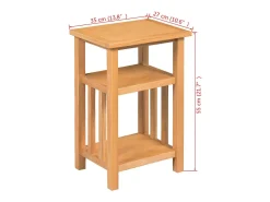 Mesa De Apoio|vidaxl Mesa de apoio c/ suporte revistas 27x35x55 cm carvalho maciço Natural claro