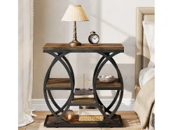 Tribesigns Mesa de apoio com 4 andares, mesa de cabeceira estreita de 60 cm com armazenamento para sala, quarto de dormir, entrada^ Mesa De Apoio