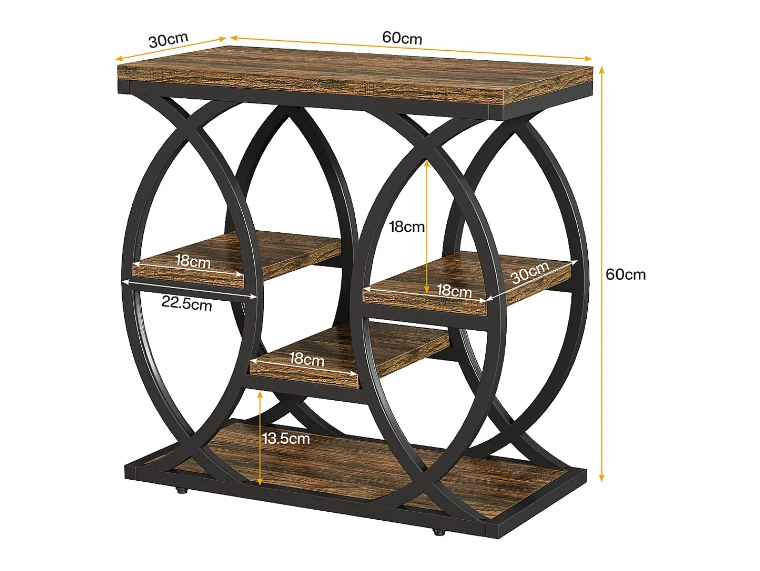 Tribesigns Mesa de apoio com 4 andares, mesa de cabeceira estreita de 60 cm com armazenamento para sala, quarto de dormir, entrada^ Mesa De Apoio