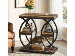 Tribesigns Mesa de apoio com 4 andares, mesa de cabeceira estreita de 60 cm com armazenamento para sala, quarto de dormir, entrada^ Mesa De Apoio