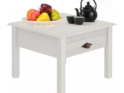 Mesa De Centro*Loft24 Mesa de apoio com 1 gaveta em MDF lavanda Branco