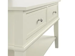 Mesa De Centro|Dorel Home Mesa de apoio com 2 gavetas em MDF cor-de-rosa Branco