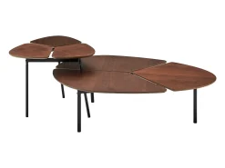 Mesa De Centro*Loft24 Mesa de apoio com 1 prateleira em pinho Castanho
