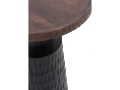 Mesa De Apoio| Mesa de apoio com base e tampo em madeira de nogueira Castanho