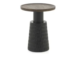 Mesa De Apoio| Mesa de apoio com base e tampo em madeira de nogueira Castanho