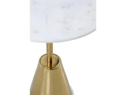Online Mesa de apoio com base em metal e tampo em mármore branco Dourado