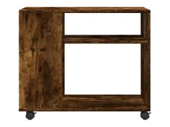 Mesa De Apoio|vidaxl Mesa de apoio com rodas derivados de madeira carvalho fumado Natural claro