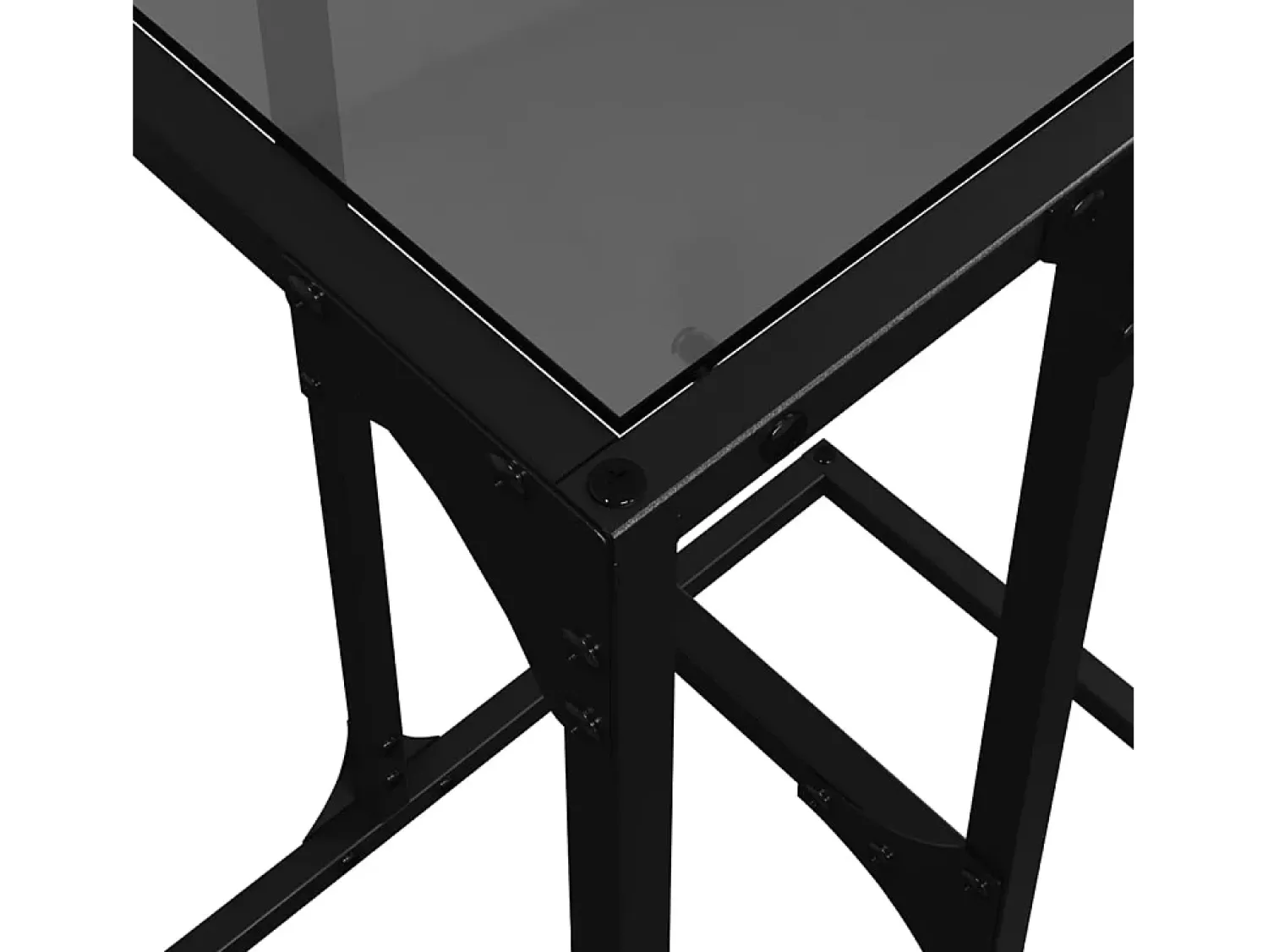 Mesa De Apoio*vidaxl Mesa de apoio com vidro 40x30x61,5 cm aço Preto