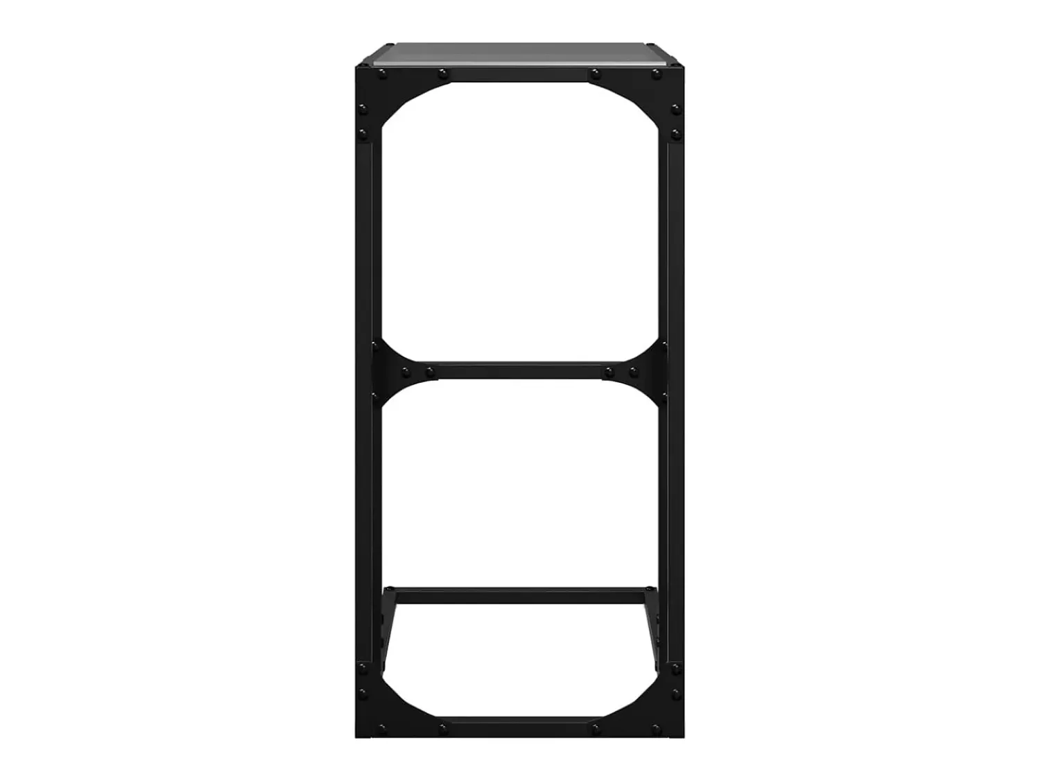 Outlet Mesa de apoio com vidro 40x30x61,5 cm aço PT263706 Preto