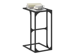 Mesa de apoio com vidro 40x30x61,5 cm aço PT699792^ Mesa De Apoio