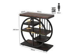 Tribesigns Mesa de apoio de 5 níveis em madeira fina 60 x 30 cm Mesa baixa com estrutura de metal Mesa de apoio industrial^ Mesa De Apoio