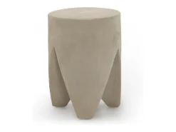 Mesa De Apoio| Mesa de apoio de cimento de poliresina cor de areia Bege