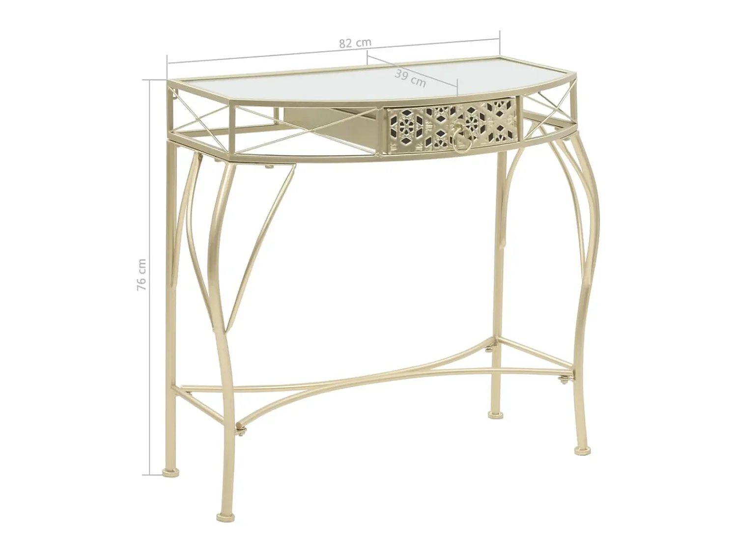Mesa De Apoio|vidaxl Mesa de apoio de estilo francês metal 82x39x76 cm Dourado