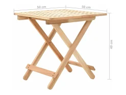 New vidaxl Mesa de apoio dobrável madeira de nogueira maciça 50x50x49 cm Bege