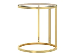 Online Mesa de apoio dourada e vidro temperado transparente 45 cm PT117285 Dourado