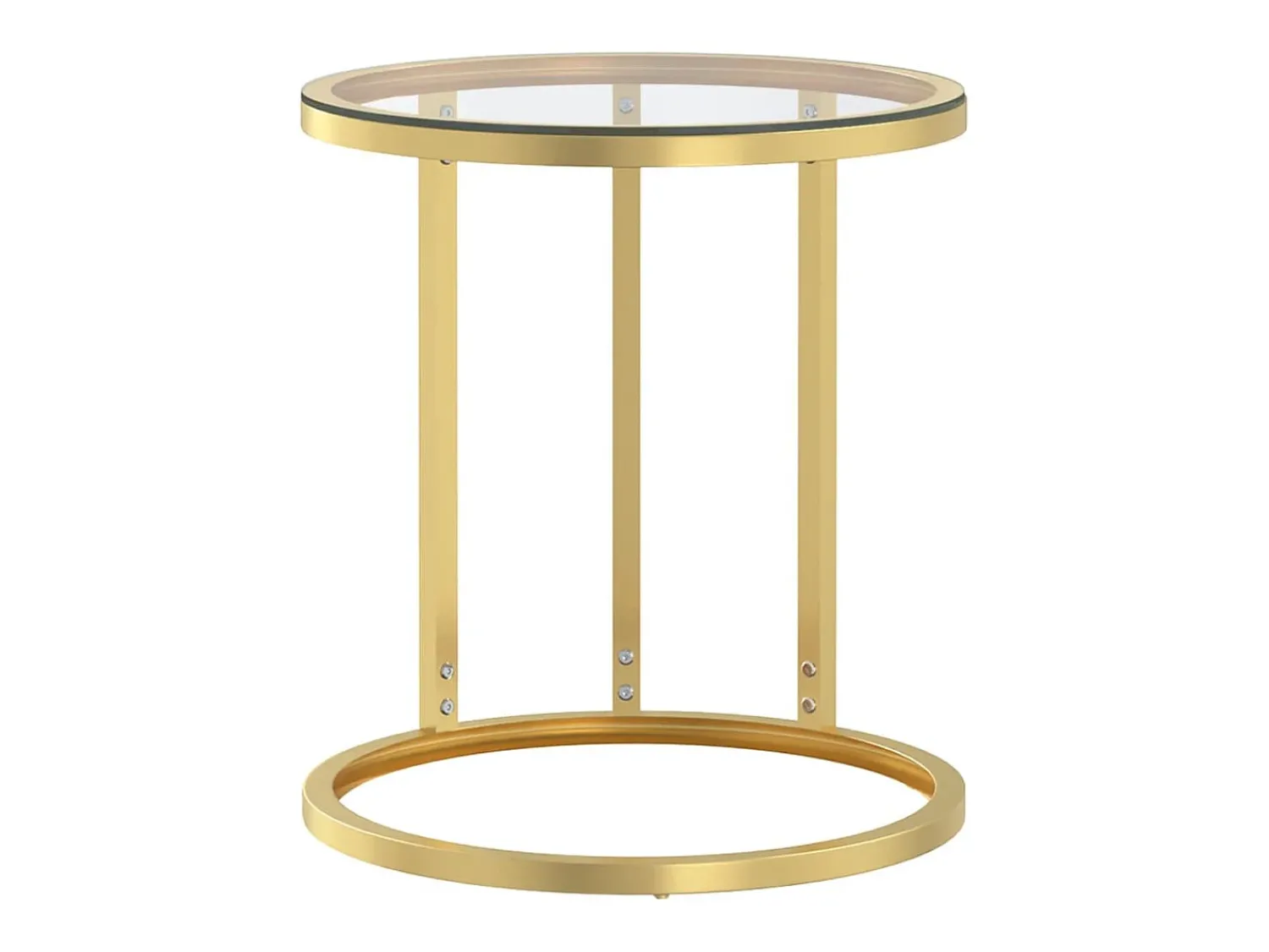 Online Mesa de apoio dourada e vidro temperado transparente 45 cm PT117285 Dourado