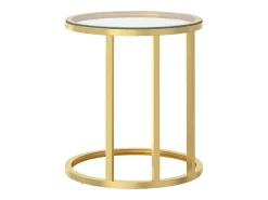 Online Mesa de apoio dourada e vidro temperado transparente 45 cm PT117285 Dourado