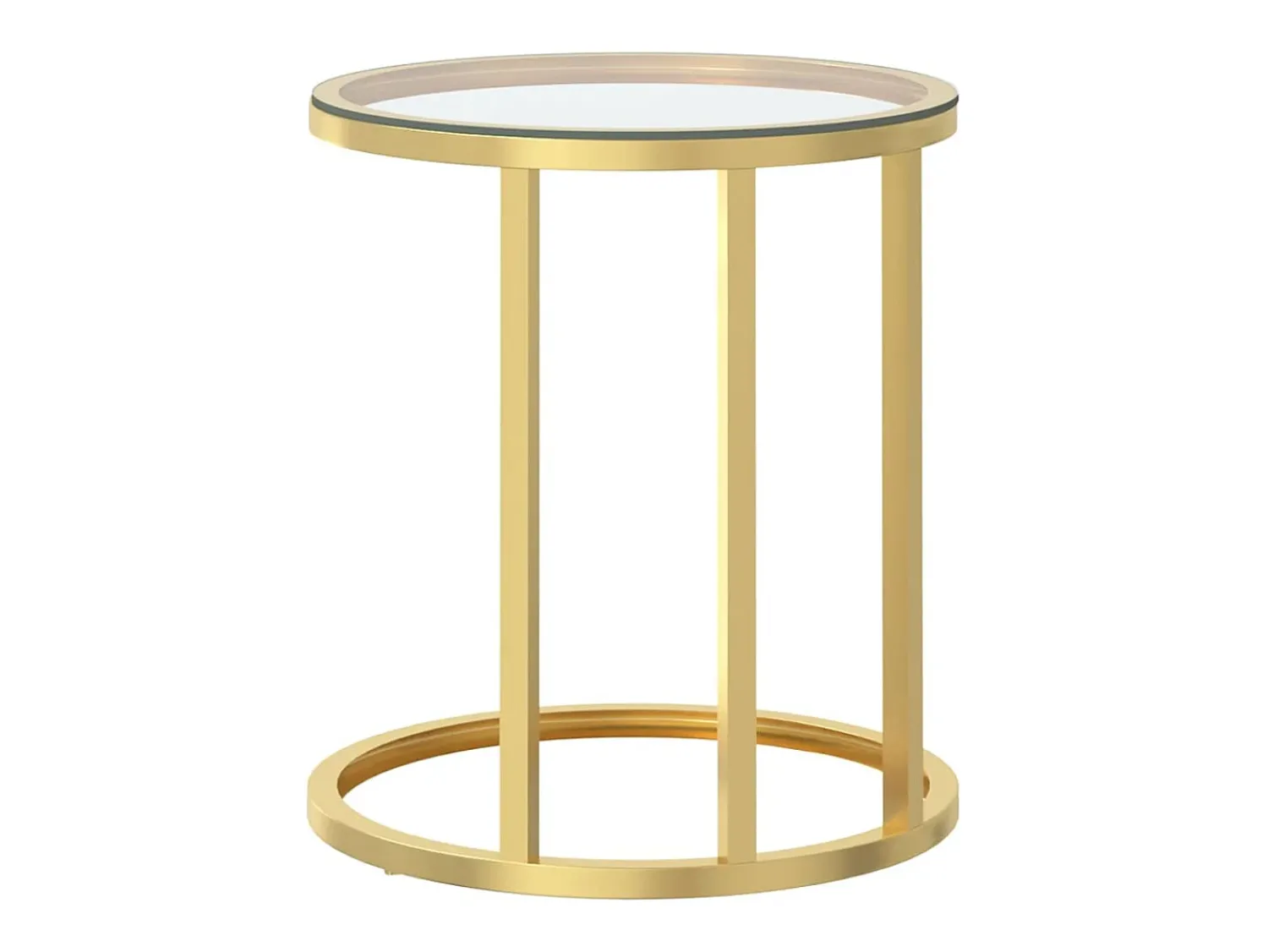 Online Mesa de apoio dourada e vidro temperado transparente 45 cm PT117285 Dourado