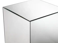 Clearance Vente-unique Mesa de apoio em espelho com estrutura em MDF, forma cúbica cor prateada CUBIX de Pascal Morabito Prateado