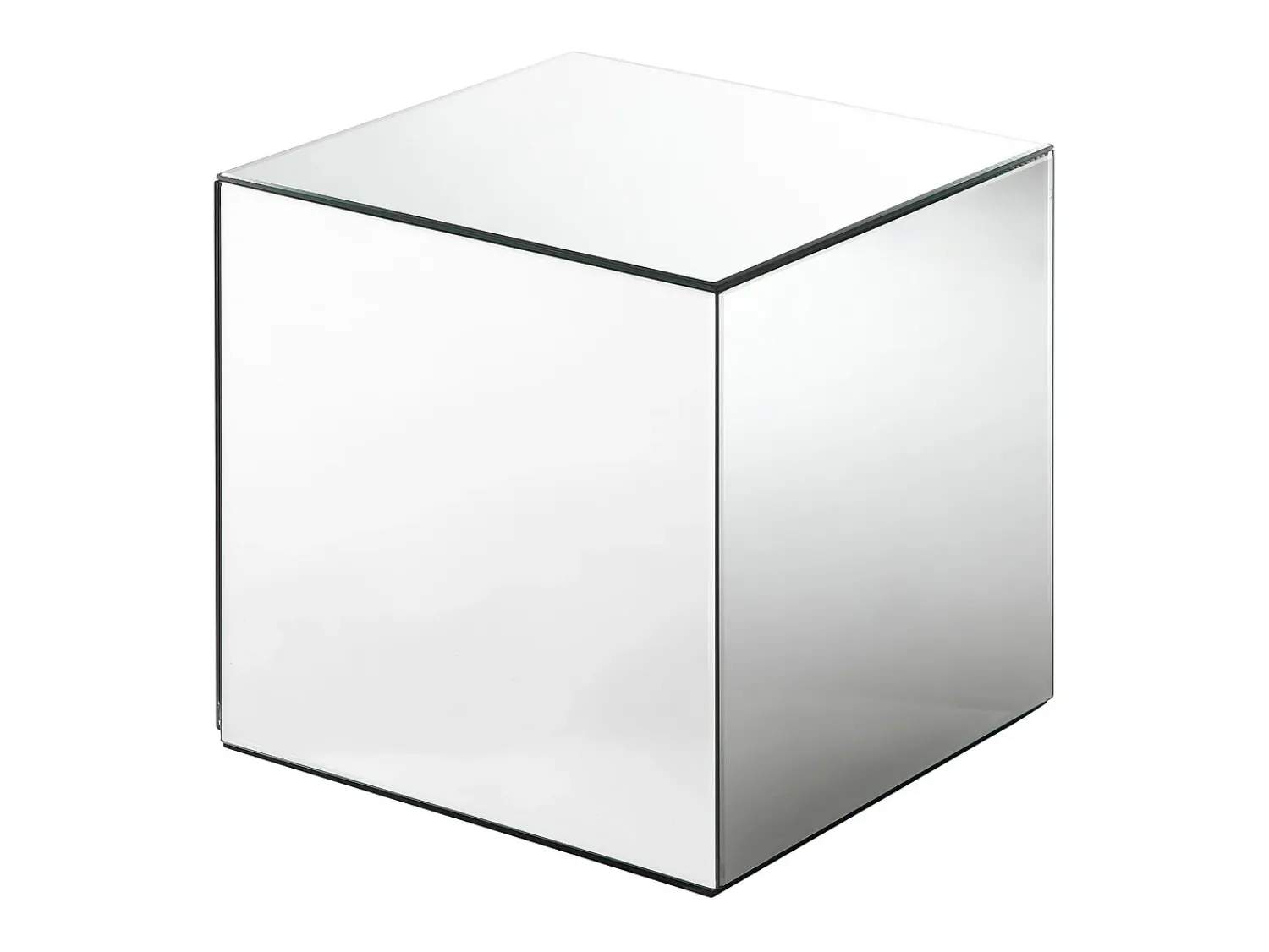 Clearance Vente-unique Mesa de apoio em espelho com estrutura em MDF, forma cúbica cor prateada CUBIX de Pascal Morabito Prateado