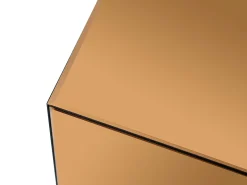 New Vente-unique Mesa de apoio em espelho fumê e MDF - Marrom - CUBIX Castanho