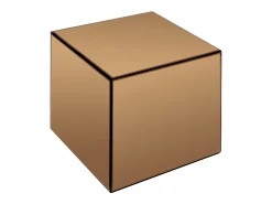 New Vente-unique Mesa de apoio em espelho fumê e MDF - Marrom - CUBIX Castanho