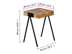 Mesa De Apoio|vidaxl Mesa de apoio em madeira de teca recuperada maciça Multicor